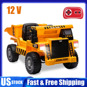 12V Kids Ride-On RC Construction Dump Truck with Electric Battery and Bucket Trend Times Variant 0