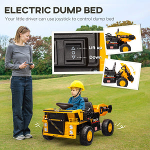 12V Electric Kids Ride-On Dump Truck with Functional Dump Bed and Shovel Trend Times 4