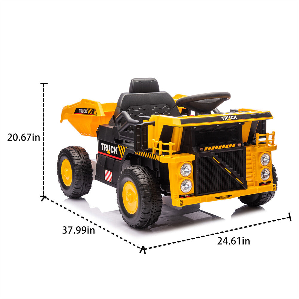 12V Kids Ride-On Dump Truck with Remote Control, Speed 1.24-3.11 MPH, Toy for Ages 3-5 Trend Times 1