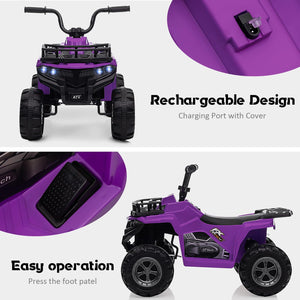 12V Kids Electric Ride-On 4-Wheeler ATV Quad with LED Lights and 1.8 MPH Speed Trend Times 3