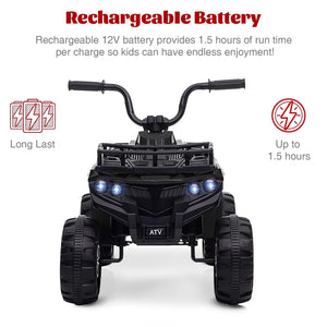12V Kids Electric Ride-On 4-Wheeler ATV Quad with LED Lights and 1.8 MPH Speed Trend Times 4