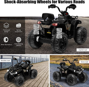 12V Kids Electric Ride-On ATV 4-Wheeler Quad Toy Car with 2 Speeds, Headlights, and MP3 Player Trend Times 4