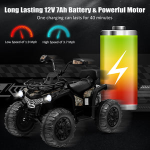 12V Kids Electric Ride-On ATV 4-Wheeler Quad Toy Car with 2 Speeds, Headlights, and MP3 Player Trend Times 5