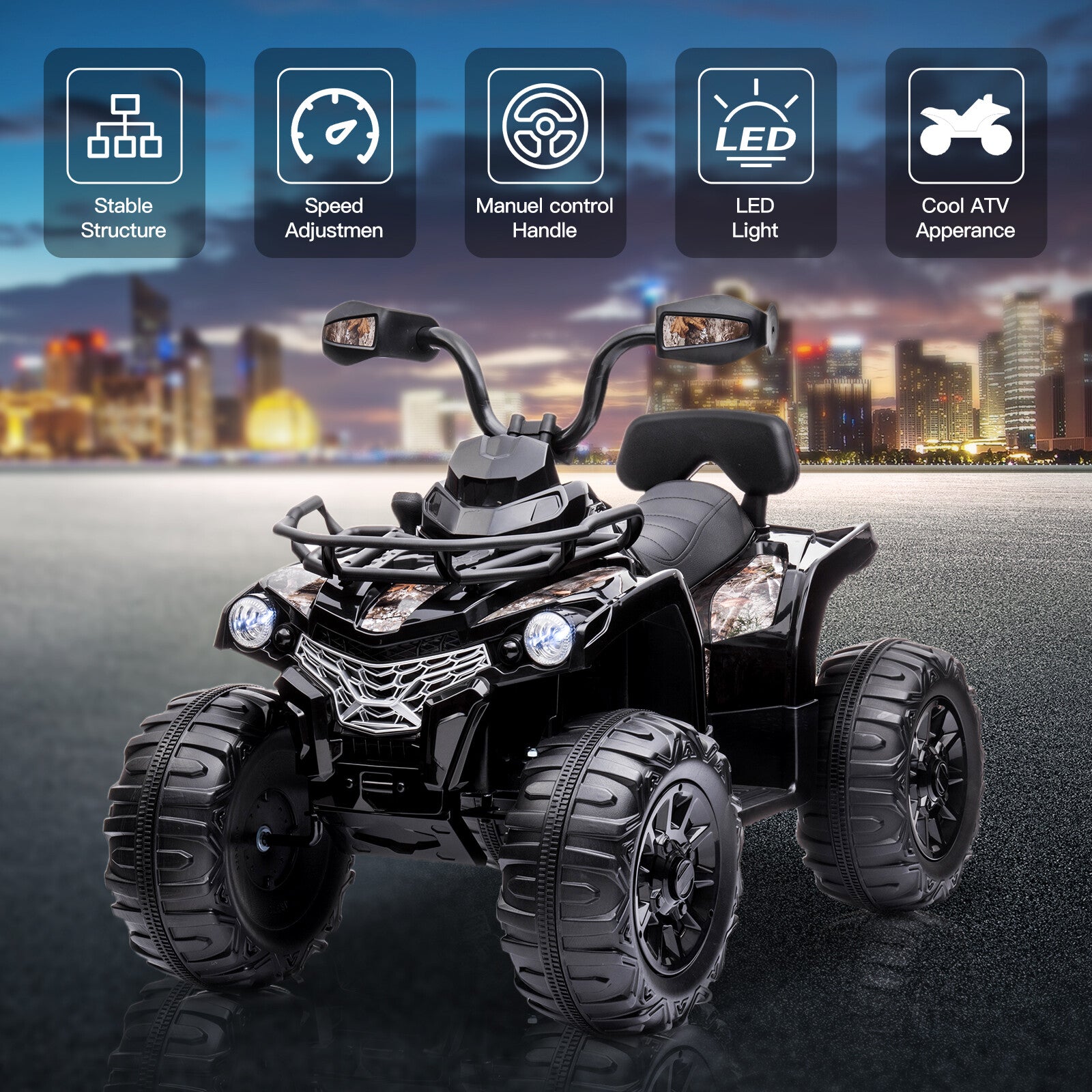 12V Electric Kids Ride-On Off-Road 4-Wheeler ATV Battery-Powered Toy Car Trend Times 1