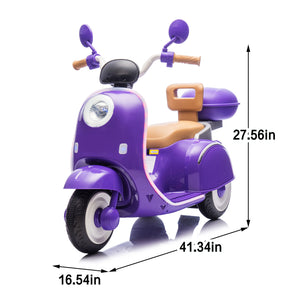 12V Kids Electric Ride-On Moped Motorcycle with Bluetooth and Power Display Trend Times 1