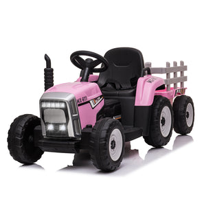 12V Kids Electric Ride-On Tractor with Trailer MP3 Player and LED Lights Trend Times 0