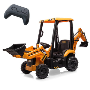 12V Kids Electric Ride-On Vehicle 4-in-1 Excavator and Bulldozer with Remote Control Trend Times 1