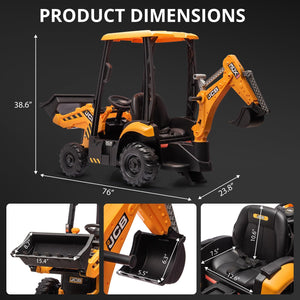 12V Kids Electric Ride-On Vehicle 4-in-1 Excavator and Bulldozer with Remote Control Trend Times 6