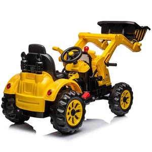 12V Battery-Powered Kids Ride-On Excavator Front Loader Construction Vehicle Trend Times 0