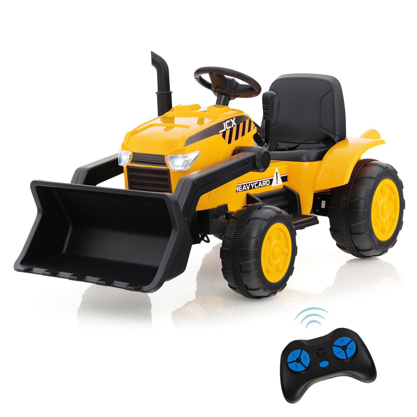 12V Kids Electric Ride-On RC Excavator Digger Bulldozer Tractor with Lights and Music Trend Times 0