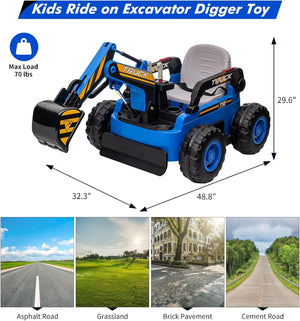 12V Kids Ride-On Excavator Truck with Remote Control and Electric Digging Arm Trend Times 12