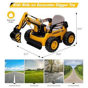 12V Kids Ride-On Excavator Truck with Remote Control and Electric Digging Arm Trend Times 3