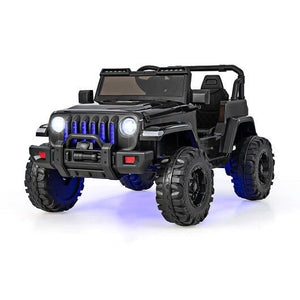 12V Kids Ride-On Jeep Car with 2.4G Remote Control Solid Black Trend Times 2
