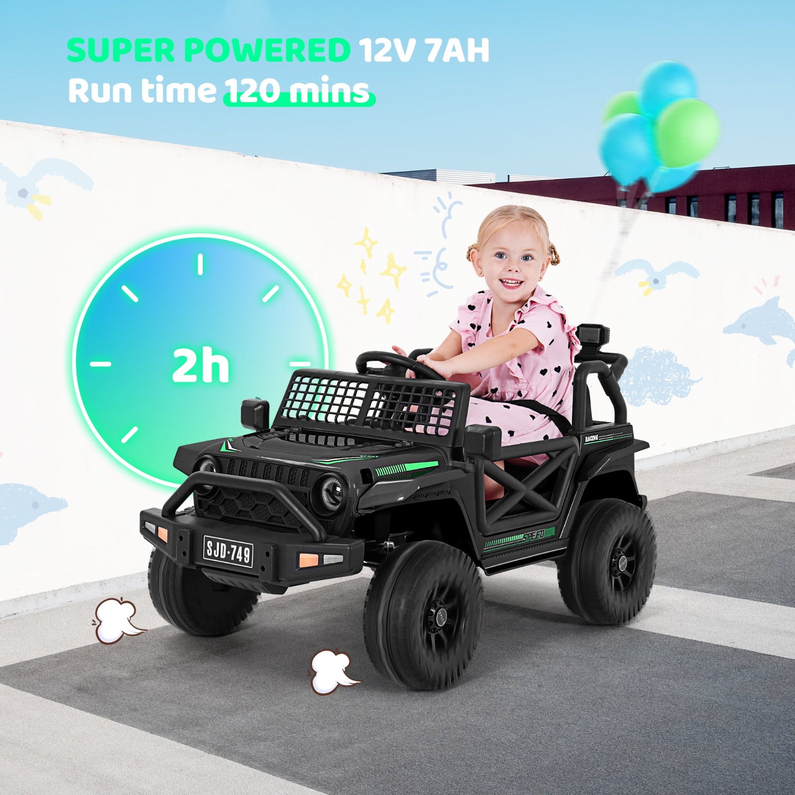 12V Kids Electric Ride-On Jeep with 2.4G Remote Control and 3-Speed Settings Trend Times 1