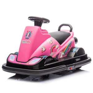 12V Kids Ride-On Motor Bumper Car with Integrated System, Four Wheels, and Waterfall Lights Trend Times 2