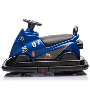 12V Kids Ride-On Motor Bumper Car with 360-Degree Rotation, Four Wheels, and Waterfall Lights Trend Times 8