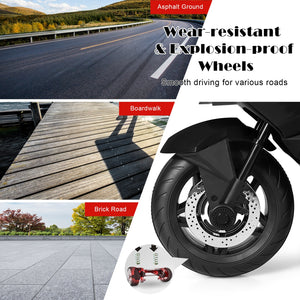 12V Kids Electric Ride-On Motorcycle with Training Wheels and Lights – Black Trend Times 8