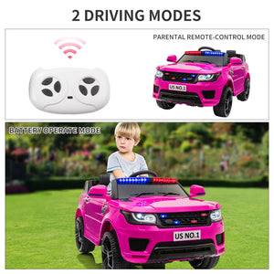 12V Kids Electric Ride-On Police Car with Battery and Remote Control Trend Times 6