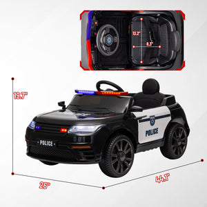 12V Kids Ride-On Police Car with Remote Control Black Trend Times 1