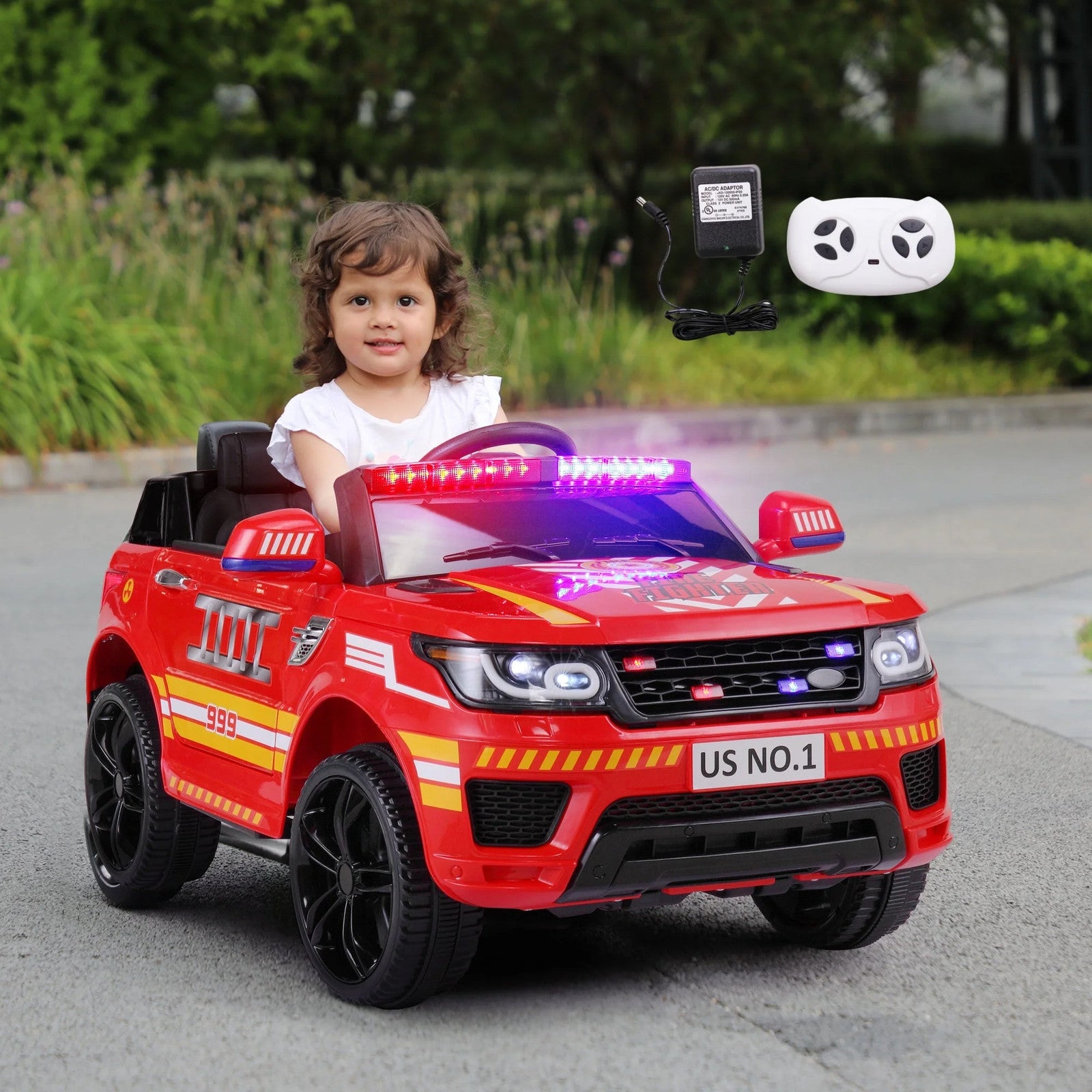 12V Battery-Powered Kids Ride-On Police Car with Remote Control and 4 Wheels Trend Times 1