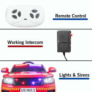 12V Battery-Powered Kids Ride-On Police Car with Remote Control and 4 Wheels Trend Times 11