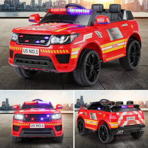 12V Battery-Powered Kids Ride-On Police Car with Remote Control and 4 Wheels Trend Times 8