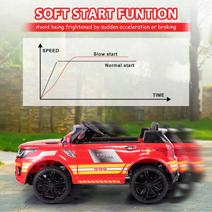 12V Battery-Powered Kids Ride-On Police Car with Remote Control 4-Wheeler Truck Trend Times 2