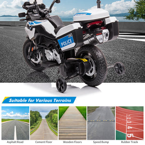 12V Kids Ride-On Police Motorcycle with 2 Speeds, EVA Tires, Storage Boxes, and Lights Trend Times 3
