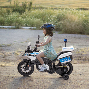 12V Kids Ride-On Police Motorcycle with 2 Speeds, EVA Tires, Storage Boxes, and Lights Trend Times 5