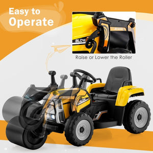 12V Kids Ride-On Road Roller Toy Car with 2.4G Remote Control for Children Trend Times 6