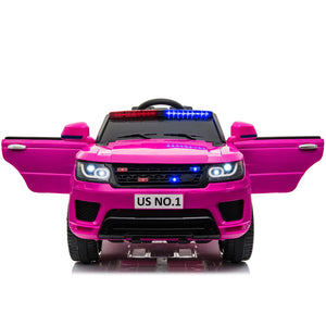 12V Kids Ride-On Cop SUV Car with Remote Control, Siren Sounds, Alarm Lights, and Music Trend Times 4