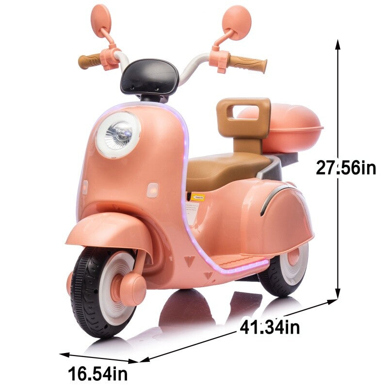12V Kids Electric Three-Wheel Ride-On Motorcycle with Bluetooth Music for Ages 3-6 Years Trend Times 1