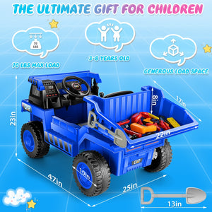 12V Kids Electric Ride-On Dump Truck with Remote Control and Power Wheels Trend Times 12
