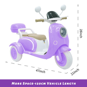 12V Kids Electric Ride-On Moped Motorcycle 2-Seater with Bluetooth and LED Lights Trend Times 5