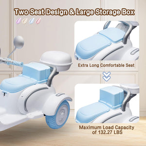 12V Kids Electric Ride-On Motorcycle 2-Seater Moped with Bluetooth and LED Lights Trend Times 4