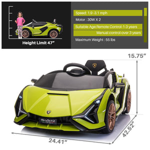 12V Kids Licensed Lamborghini SIAN Electric Ride-On Car with Remote Control Trend Times 7