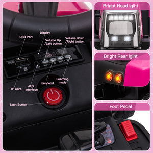12V Battery-Powered Kids Electric Ride-On Tractor with Trailer, LED Lights, and USB Charging Trend Times 7