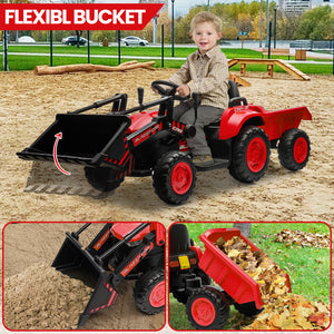 12V Kids Electric Ride-On Tractor and Bulldozer Vehicle with Trailer and Music Trend Times 19