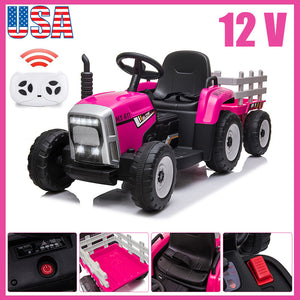 12V Kids Electric Ride On Tractor Car with Trailer and Remote Control Trend Times Variant 0