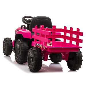 12V Electric Ride-On Tractor with Trailer Battery Powered Toy Car for Toddlers Trend Times 7