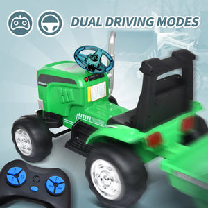 12V Kids Electric Ride-On Tractor Excavator with Detachable Trailer and Remote Control Trend Times 2