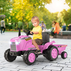 12V Kids Ride-On Tractor with Trailer and Remote Control for Toddlers Trend Times 4