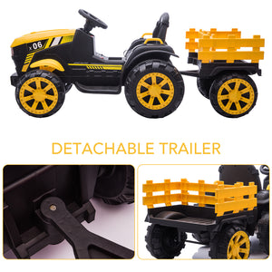 12V Electric Kids Ride-On Tractor Toy with Trailer and Remote Control Trend Times 15