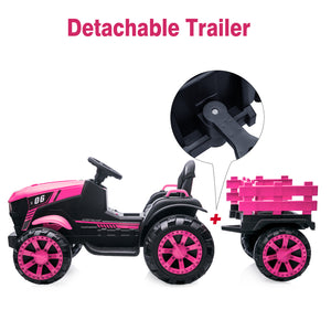 12V Electric Kids Ride-On Tractor Toy with Trailer and Remote Control Trend Times 19