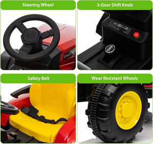 12V Kids Electric Ride-On Tractor with Remote Control and Powerful Wheels Trend Times 6