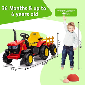 12V Kids Electric Ride-On Tractor with Remote Control and Powerful Wheels Trend Times 7