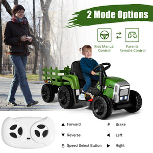 12V Kids Ride-On Tractor with Trailer, 3 Variable Speeds and Remote Control Trend Times 5