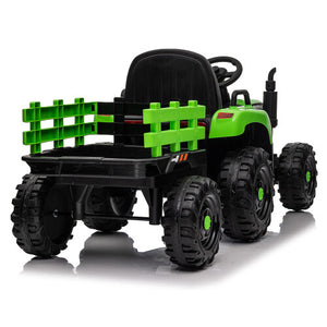 12V Battery-Powered Kids Ride-On Tractor with Trailer and Remote Control for Boys and Girls Trend Times 13