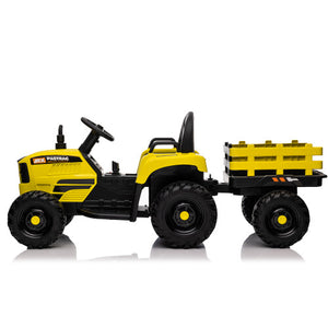 12V Battery-Powered Kids Ride-On Tractor with Trailer and Remote Control for Boys and Girls Trend Times 26