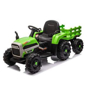 12V Battery-Powered Kids Ride-On Tractor with Trailer and Remote Control, 3-Speed Child Vehicle Trend Times 15